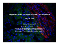 hepatitis c virus and hepatocellular carcinogenesis