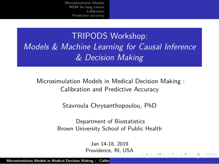 tripods workshop models machine learning for causal