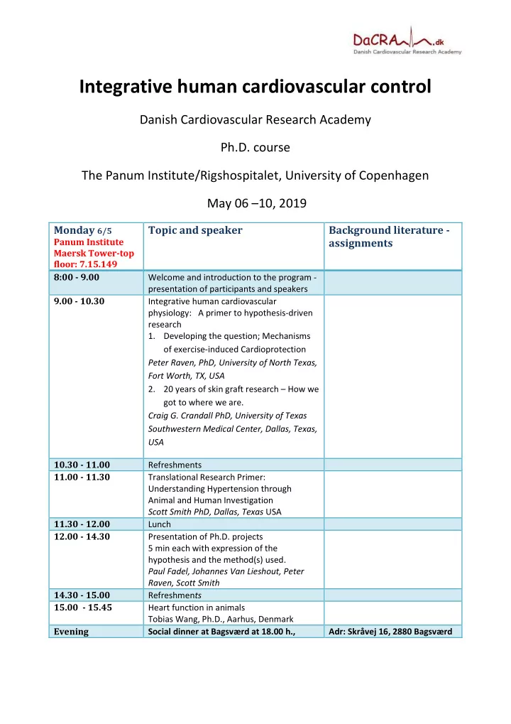 integrative human cardiovascular control