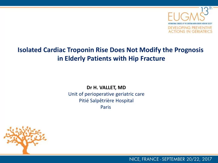 isolated cardiac troponin rise does not modify the