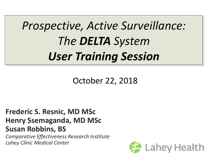 prospective active surveillance