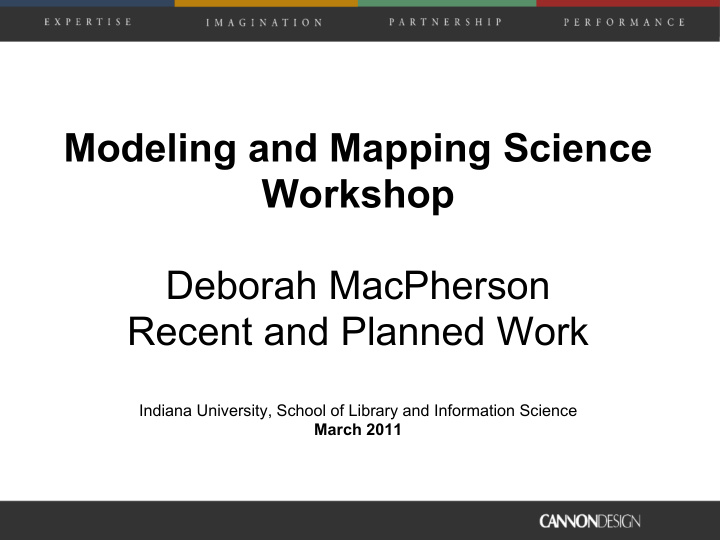 modeling and mapping science workshop deborah macpherson
