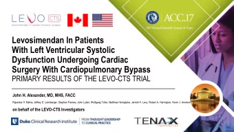 With Left Ventricular Systolic  Dysfunction Undergoing Cardiac Surgery With Cardiopulmonary Bypass