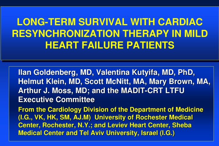 long term survival with cardiac resynchronization therapy