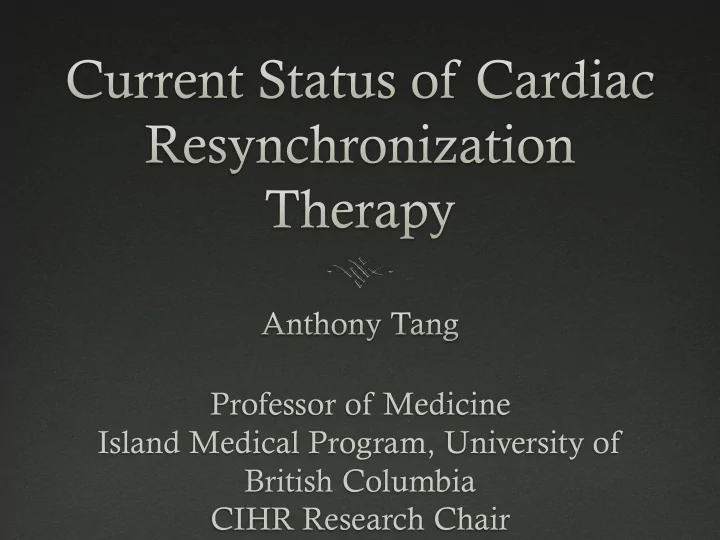 british columbia cihr research chair disclosure