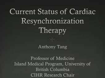 British Columbia  CIHR Research Chair  Disclosure  CIHR research chair (jointly funded by CIHR