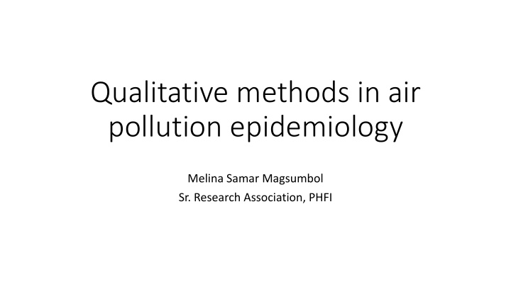 pollution epidemiology