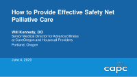 how to provide effective safety net palliative care