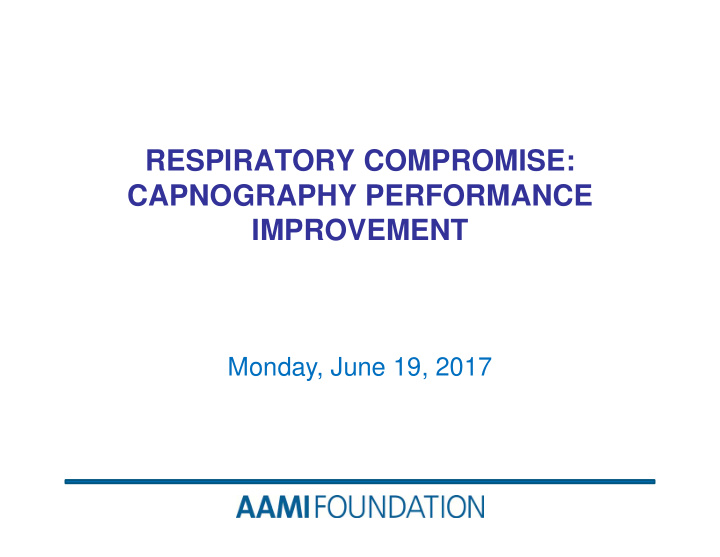 respiratory compromise capnography performance improvement