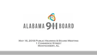 Montgomery, AL  Agenda  Introduction  Reports  Closing  Staff Reports  Public Hearing (Tab 1)