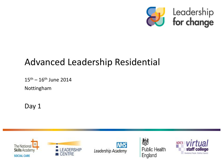 advanced leadership residential