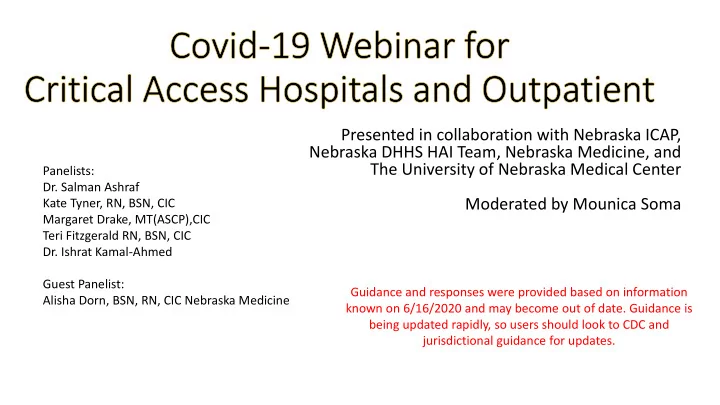 presented in collaboration with nebraska icap nebraska