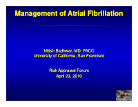 management of atrial fibrillation management of atrial