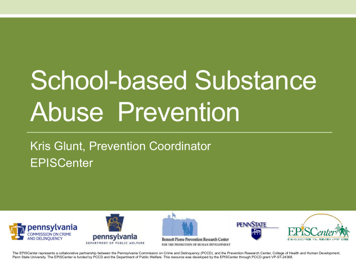 school based substance abuse prevention