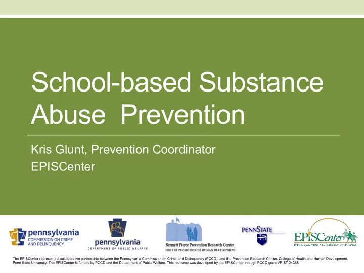 school based substance abuse prevention