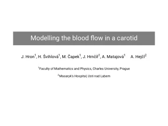 Modelling the blood flow in a carotid J. Hron 1 , H. vihlov 1 , M. apek 1 , J. Hrn 1 ,