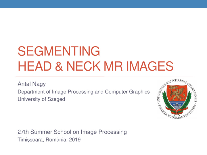 segmenting head neck mr images