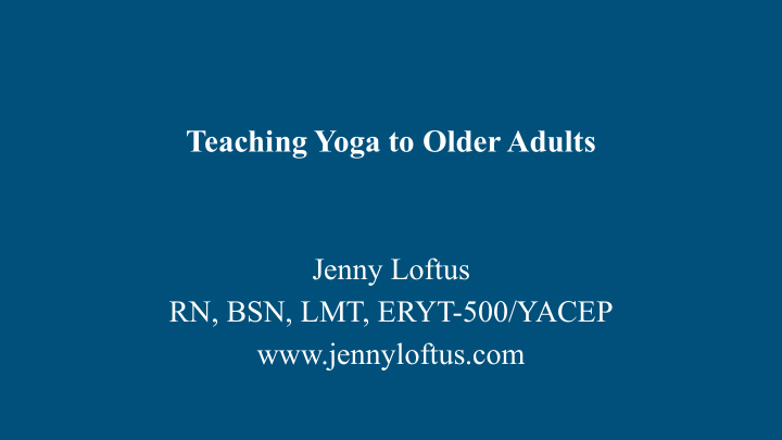 teaching yoga to older adults