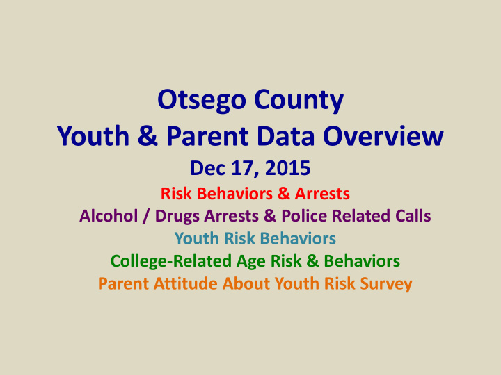 otsego county youth amp parent data overview