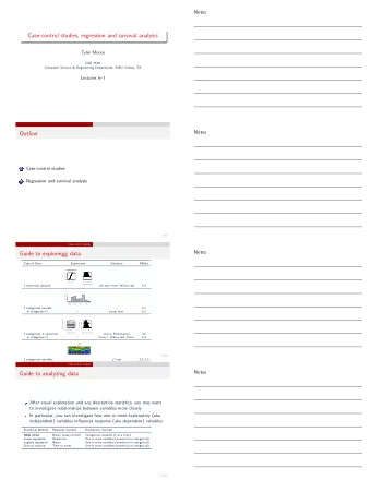 Case-control studies, regression and survival analysis  Tyler Moore  CSE 7338  Computer Science