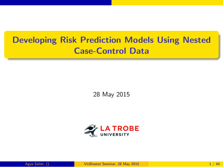 developing risk prediction models using nested case
