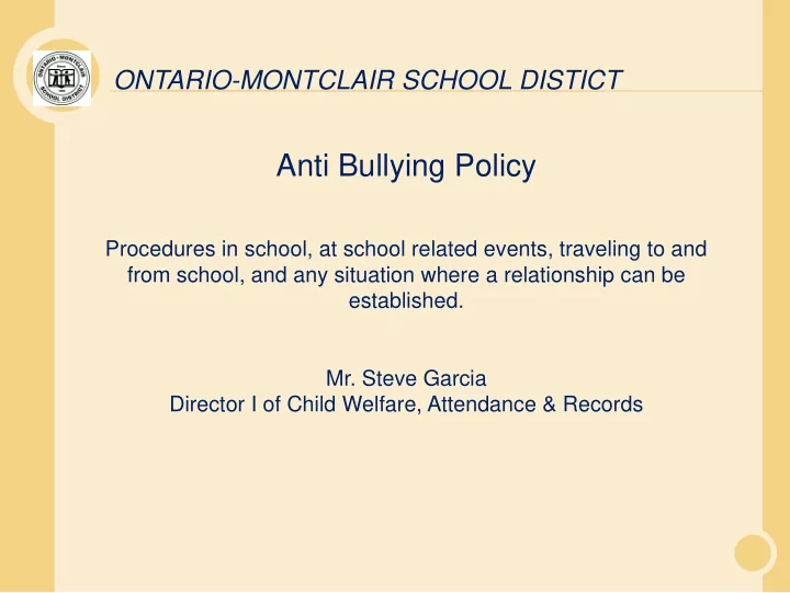anti bullying policy