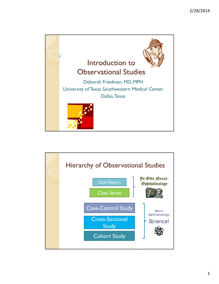 introduction to observational studies