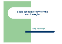 basic epidemiology for the vaccinologist