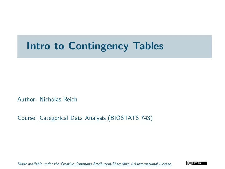 intro to contingency tables