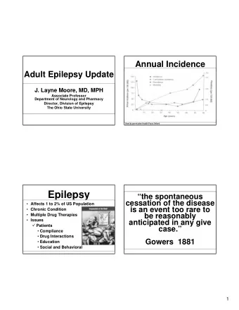 Epilepsy  the spontaneous  cessation of the disease  Affects 1 to 2% of US Population  is an