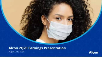 Alcon 2Q20 Earnings Presentation  August 19, 2020  Business Use Only | 1  Legal Disclaimers