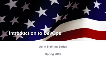 Introduction to DevOps  Agile Training Series  Spring 2016  Course Description  Course Description