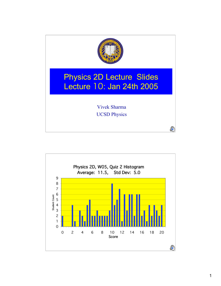 physics 2d lecture slides lecture 10 jan 24th 2005