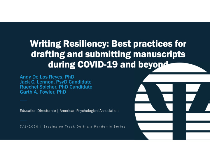 writing r iting resiliency bes siliency best practices f
