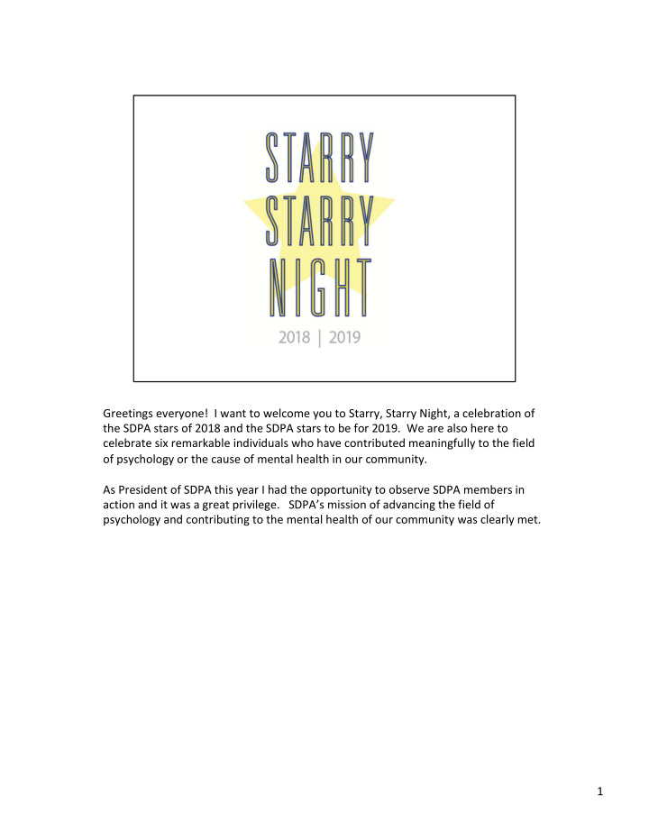 greetings everyone i want to welcome you to starry starry