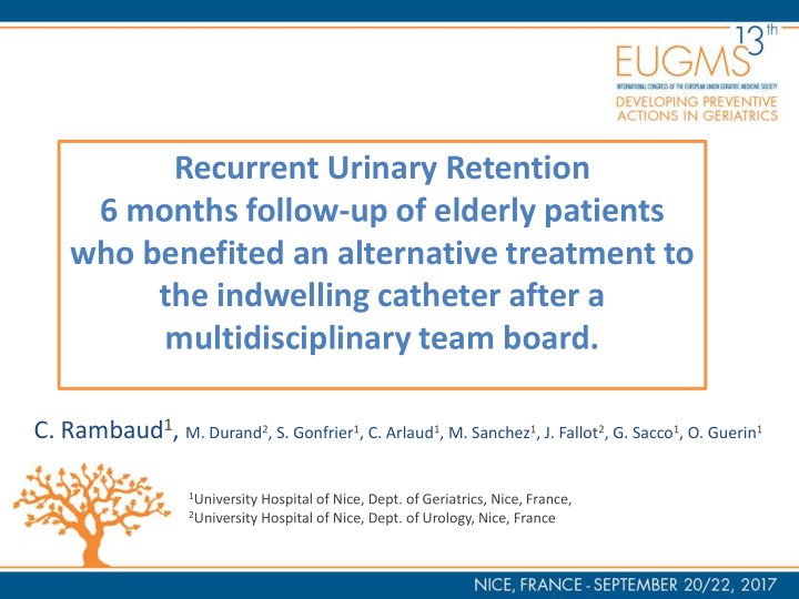 6 months follow up of elderly patients