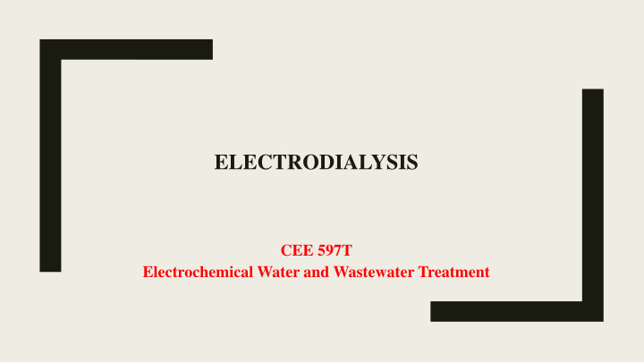 electrodialysis