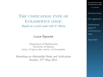 The unification type of  Workshop on Admissible Rules and Unification