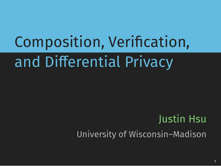 composition verification and differential privacy
