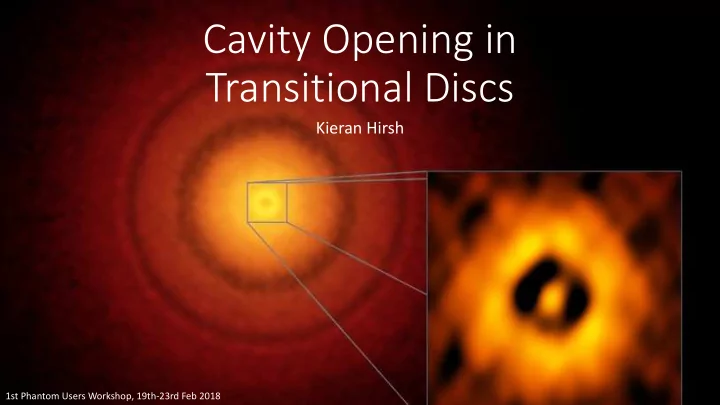 cavity opening in transitional discs