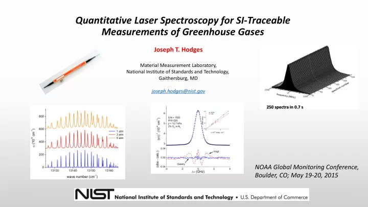 quantitative laser spectroscopy for si traceable