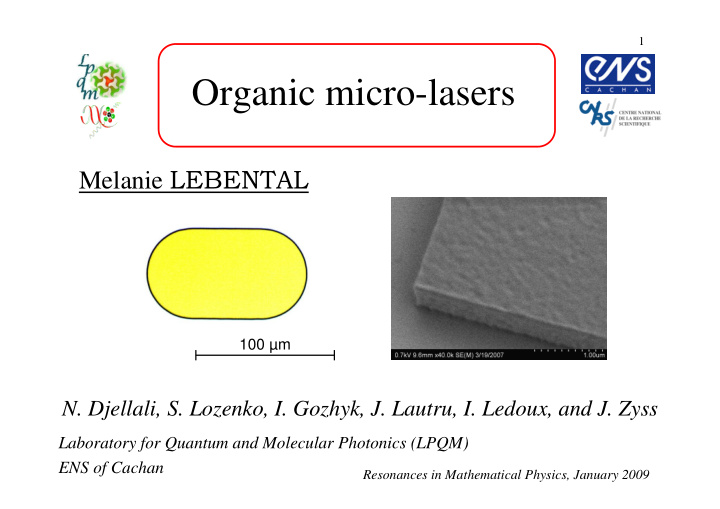 organic micro lasers
