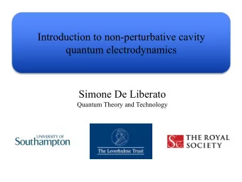 Introduction to non-perturbative cavity  quantum electrodynamics  Simone De Liberato  Quantum