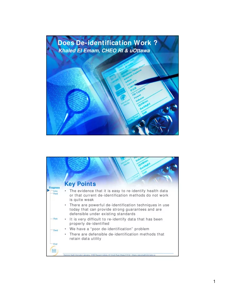 does de identification work