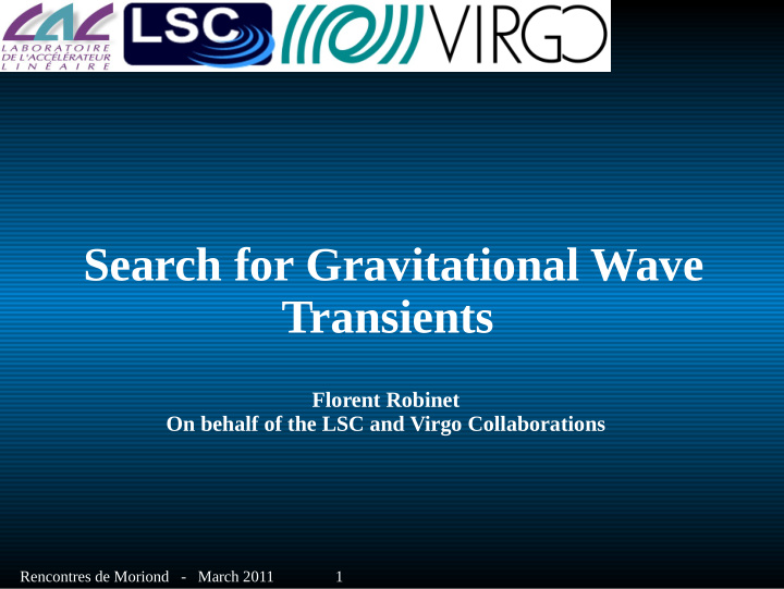search for gravitational wave transients