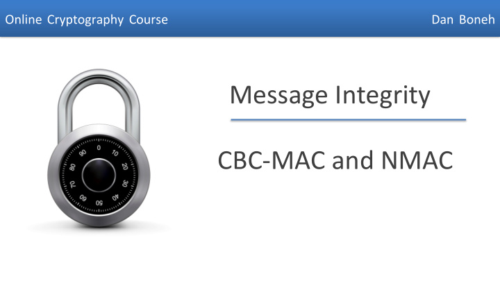 message integrity cbc mac and nmac