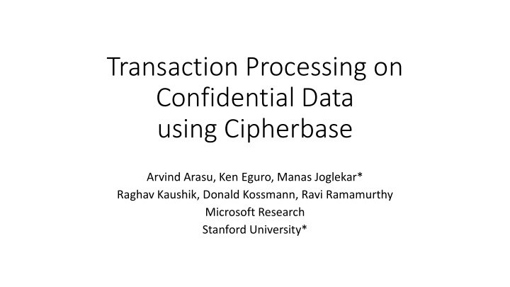 transaction processing on