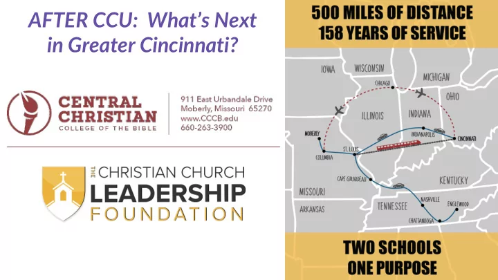 after ccu what s next in greater cincinnati