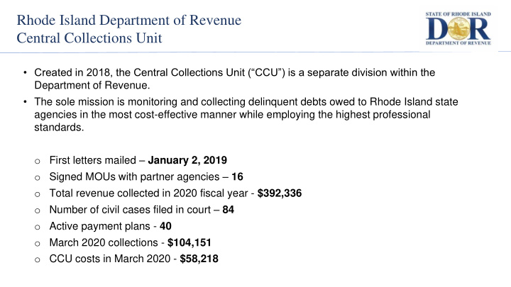 rhode island department of revenue
