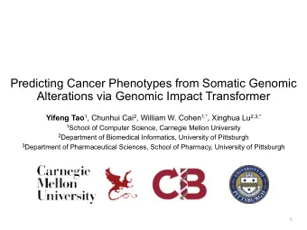 Predicting Cancer Phenotypes from Somatic Genomic  Alterations via Genomic Impact Transformer